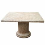 Masa Dreptunghiulara Mare de Gradina Crem din Ciment cod005c