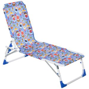 sezlong pentru copii pliabil, 18x40x24cm, albastru