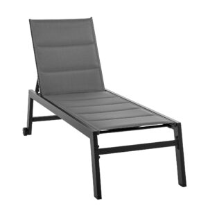 Sezlong de Gradina Reclinabil pe 5 Niveluri, cu Acoperire Captusita