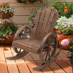 Scaun Balansoar de Gradina din Lemn de Molid, Culoarea Lemn 88x68x97cm